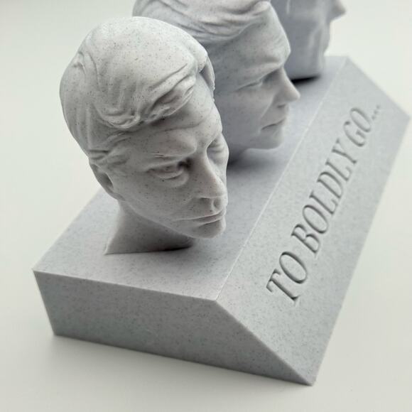 "To Boldy Go" Star Trek TOS Kirk, Spock, McCoy desktop statue - Picture 2 of 11